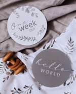 Load image into Gallery viewer, Reversible Milestone Cards - Wild Fern and Grey
